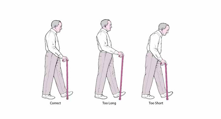 نحوه صحیح راه رفتن با عصا
